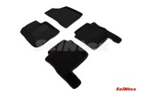 SEINTEX Ворсовые 3D коврики HYUNDAI SANTA FE 2006-2010 черные (комплект) 81955