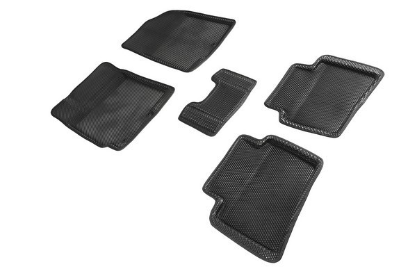 Коврики 3D EVA "СОТА" Hyundai Solaris 2010-2016 / KIA Rio III 2011-2017 черные (комплект) 95164 SEINTEX