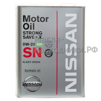 Масло моторное KLAN7-00204 Nissan Strong Save X 0W-20 ECO SN (4л)