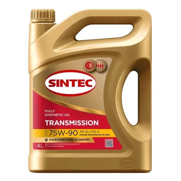 Масло трансмиссионное 75W-90 SINTEC Transmission GL-4/GL-5 (4л) (АКЦИЯ 4л+1л) 101801