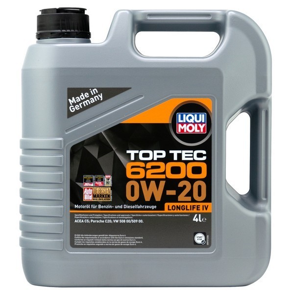 LIQUI MOLY Top Tec 6200 0W-20 C5, VW 508.00/509.00 Масло моторное (4л) 20788