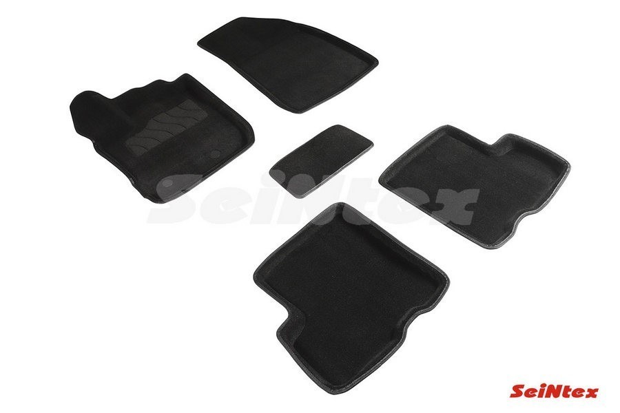 Ворсовые коврики 3D Renault Duster II 4wd 2021-н.в. черные (комплект) 96148 SEINTEX