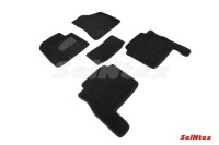 SEINTEX Ворсовые 3D коврики HYUNDAI SANTA FE 2010-2012 черные (комплект) 89338