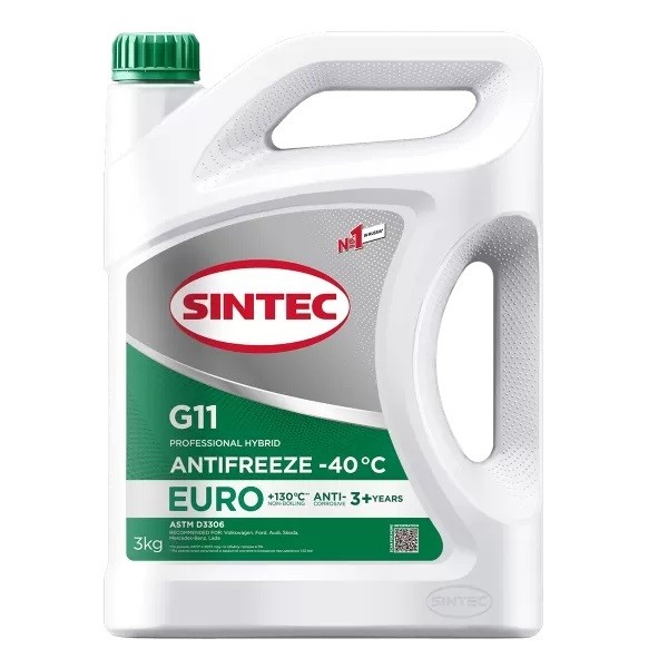 Антифриз A-40 Sintec Euro G11 (ЗЕЛЁНЫЙ) (3кг) 102432