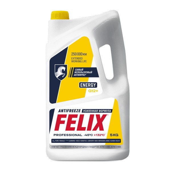 Антифриз FELIX Energy G12+ (желтый ) (5кг) 430206027