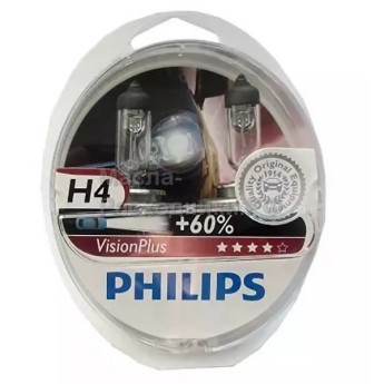 Автолампы 12342VP Philips H4 VISIONPLUS +60% 12V-60/55W (комплект 2 шт) 12342VPS2