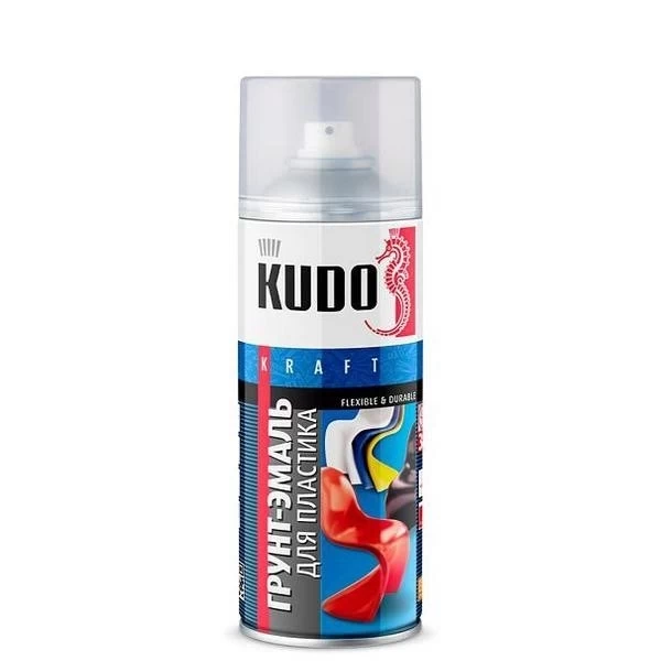 Грунт-эмаль для пластика 6002 KUDO (Черная) 520 мл KU6002