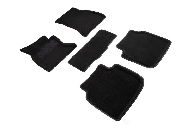 Ворсовые 3D коврики BMW 7 Ser F-02 2008-2015 (Черные) комплект SEINTEX 88355