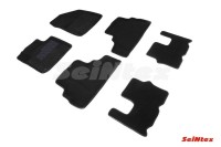SEINTEX Ворсовые 3D коврики HYUNDAI SANTA FE IV 2018 черные (комплект) 91306