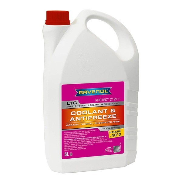 Антифриз RAVENOL LTC Protect C12++ Premix -40C (готовый) фиолетовый (5л) 141012600501999