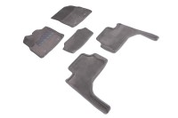 Ворсовые 3D коврики для Toyota Land Cruiser 300 2021-н.в. Серые 96535 SEINTEX