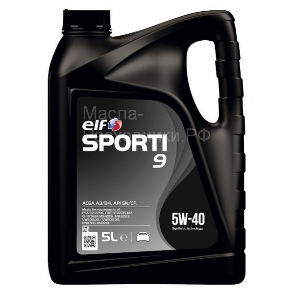Масло моторное ELF SPORTI 9 5W-40 (5л) 214252