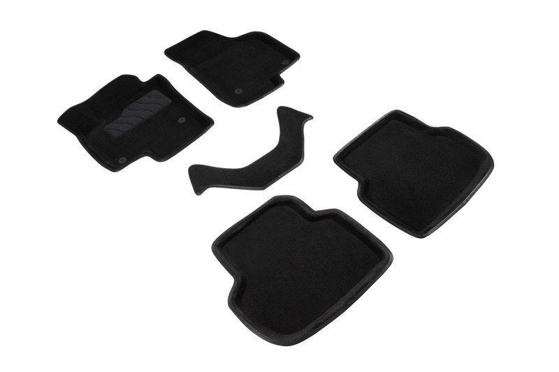 Ворсовые 3D коврики VOLKSWAGEN JETTA 2011- (Черные) комплект SEINTEX 83713