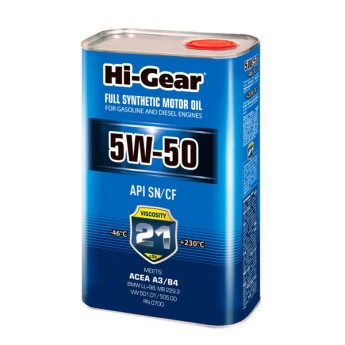 HI-GEAR масло моторное FULL SYNTHETIC 5W-50 SM/CF (1л) HG0550
