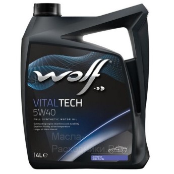 WOLF VITALTECH 5W-40 A3/B4 SN/CF Масло моторное (4л) 8311192