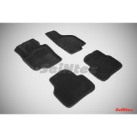 Ворсовые 3D коврики VOLKSWAGEN PASSAT B7 / CC 2011-2015 (Черные) комплект SEINTEX 83714