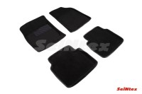 SEINTEX Ворсовые 3D коврики HYUNDAI SONATA NF 2004-2010 черные (комплект) 81957