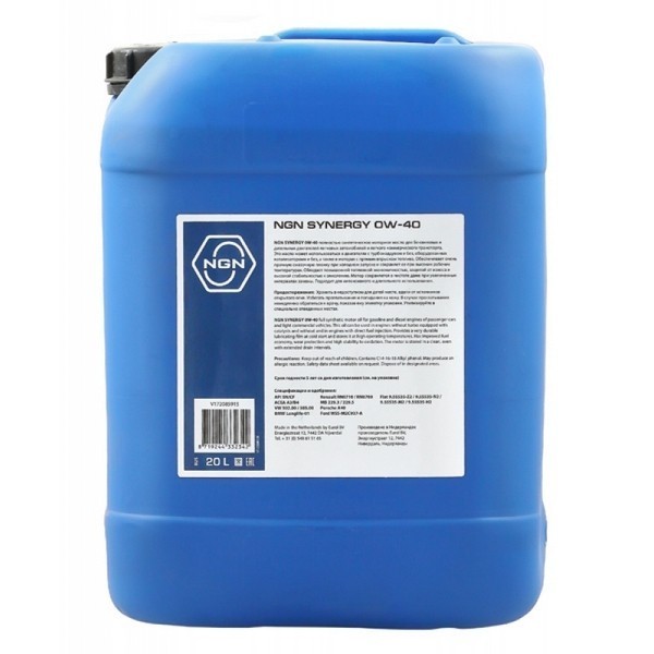 NGN SYNERGY 0W-40 SN/CF A3/B4 Моторное масло (20л) V172085915