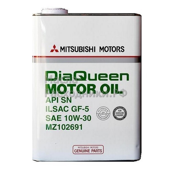 Масло моторное MZ102691 MITSUBISHI MOTOR OIL 10W-30 SN/GF-5 (4л)