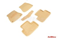 Ворсовые 3D коврики Lexus IS II (кроме версий с гибрид. двигателем) 2008-2013 бежевые (комплект) SEINTEX 84729