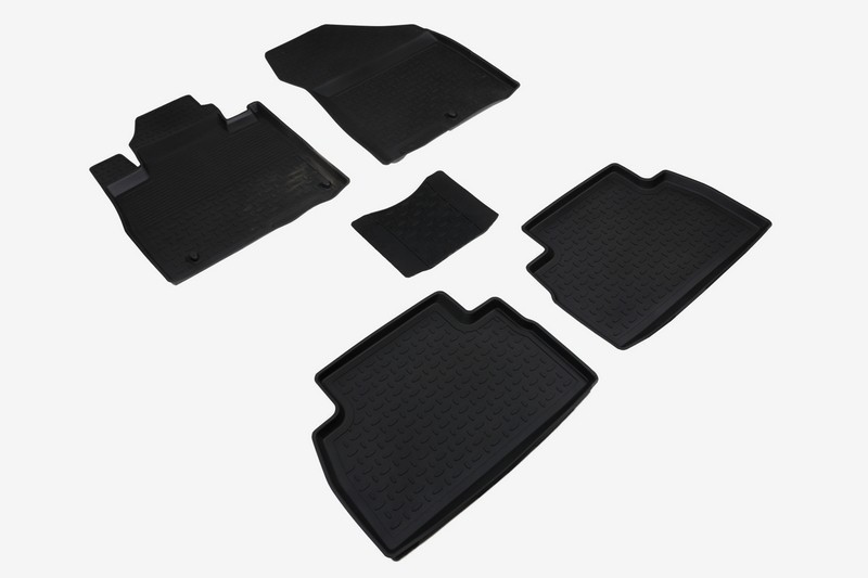 Коврики резиновые с высоким бортом Hyundai Santa Fe IV (5 мест) 2018-н.в. (комплект) 95836 SEINTEX