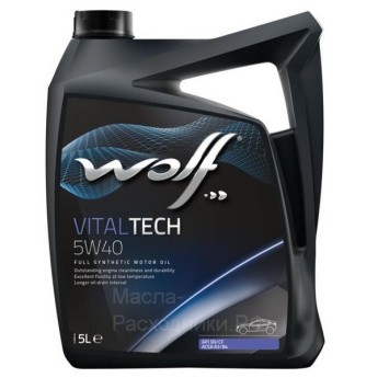 WOLF VITALTECH 5W-40 A3/B4 SN/CF Масло моторное (5л) 8311291