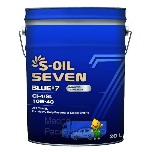 Масло моторное S-oil SEVEN BLUE7 CI-4/SL 10W40 (20л) E107880 DRAGON