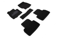 SEINTEX Ворсовые 3D коврики INFINITI QX50 I рест 2015-2017 черные (комплект) 89650