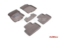 Ворсовые 3D коврики NISSAN QASHQAI II (Российская) 2016- серые (комплект) SEINTEX 88890