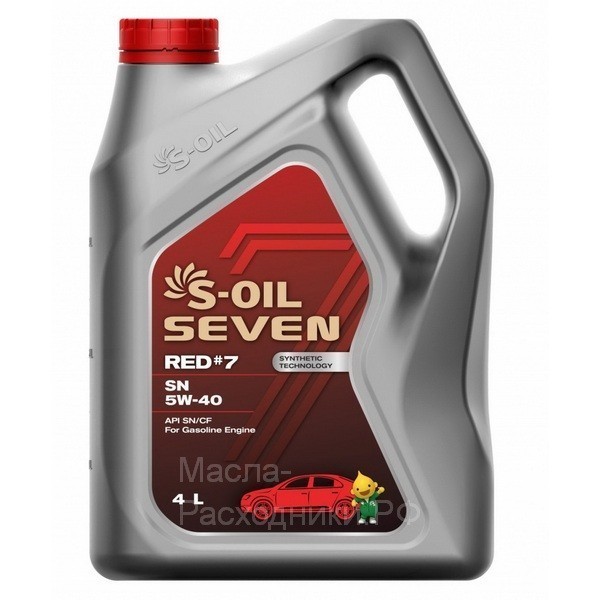 Масло моторное S-oil SEVEN RED7 SN 5W-40 (4л) E107649 DRAGON