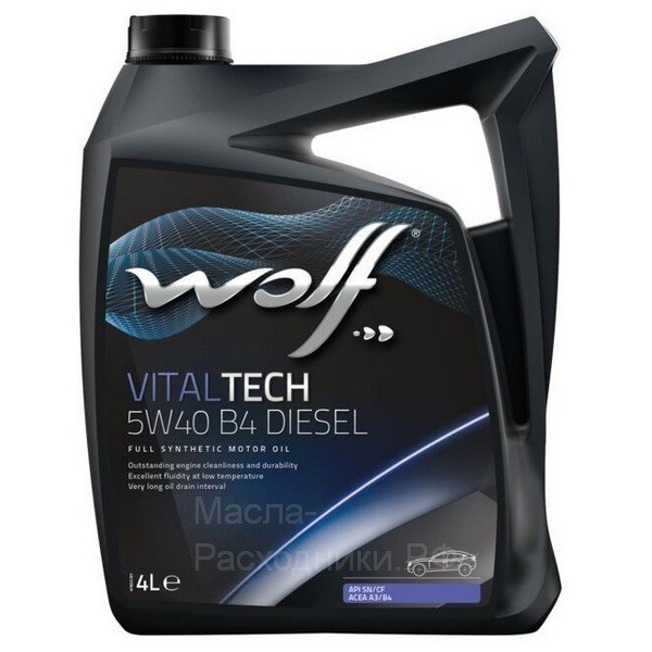 WOLF VITALTECH 5W-40 B4 DIESEL A3/B4 SN/CF Масло моторное (4л) 8334009