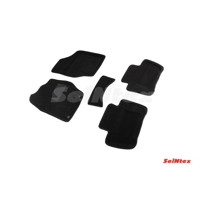 Ворсовые 3D коврики CITROEN C4 II sedan 2008- (Черные) комплект SEINTEX 86298