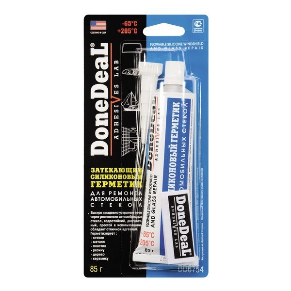 DD6754 Done Deal Затекающий герметик силиконовый для ремонта автомобильных стекол 85 гр