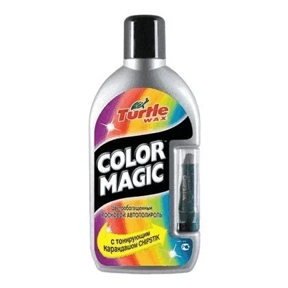 FG6496 Полироль цветообогащенный (серебристый) Color Magic+ корректирующий карандаш (Silver) (500 мл) Turtle Wax