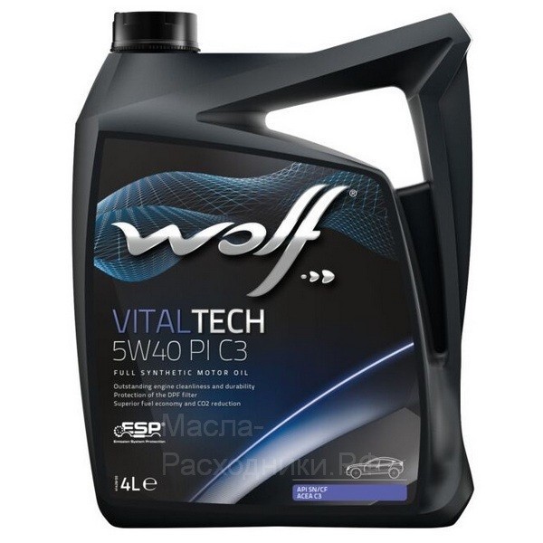 WOLF VITALTECH 5W-40 PI C3 SN/CF Масло моторное (4л) 8302916