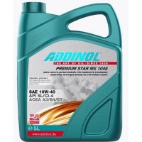ADDINOL Premium Star 10W-40 E7 A3/B4 SL CI-4 Масло моторное (5л) 4014766240514
