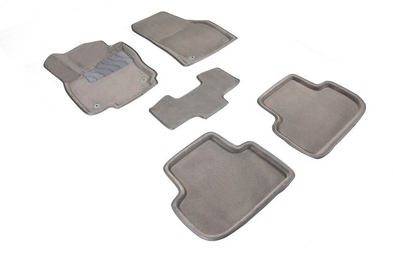 Ворсовые 3D коврики VOLKSWAGEN TIGUAN II 2017- серые (комплект) SEINTEX 89920