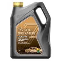 Масло моторное S-oil SEVEN GOLD9 SN/CF A3/B4 PAO 0W40 (4л) E107748 DRAGON