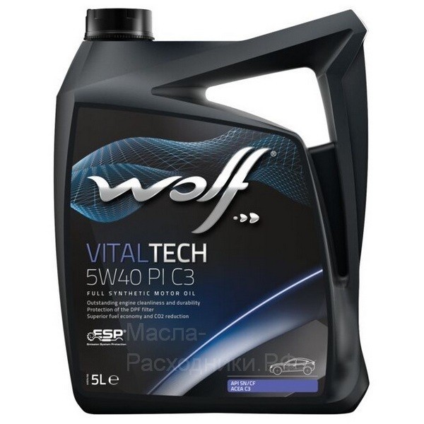WOLF VITALTECH 5W-40 PI C3 SN/CF Масло моторное (5л) 8303012