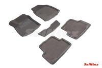 SEINTEX Ворсовые 3D коврики CHEVROLET AVEO II 2011- серые (комплект) 86841