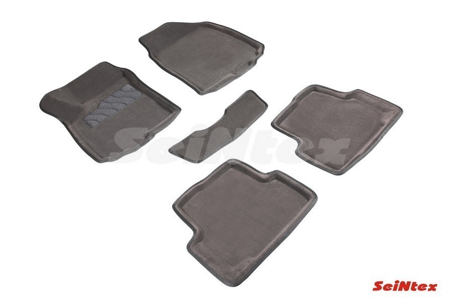 SEINTEX Ворсовые 3D коврики CHEVROLET AVEO II 2011- серые (комплект) 86841