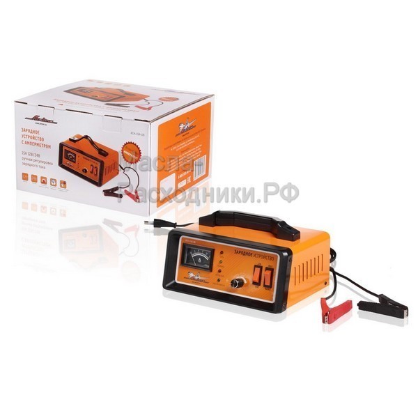 Зарядное устройство 0-15А 12В/24В, амперметр, ручная регулировка зарядного тока, импульсное AIRLINE ACH15A08