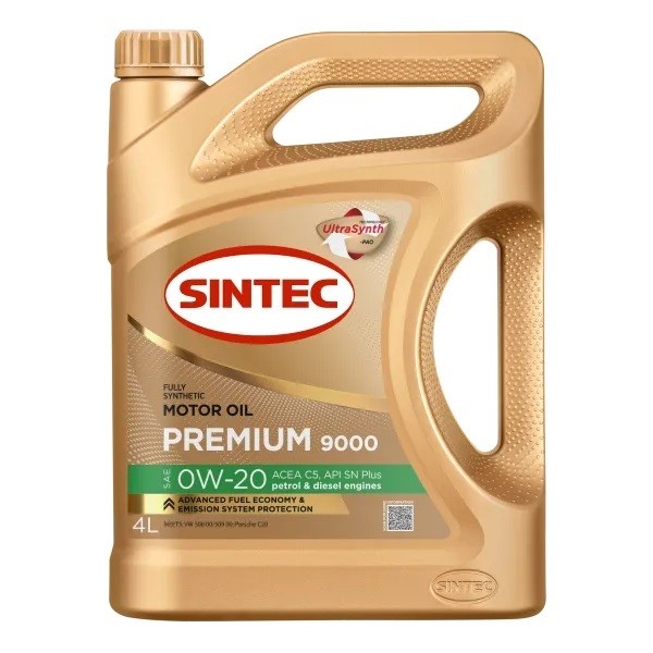 Масло моторное 0W-20 SINTEC PREMIUM 9000 C5 SN Plus (4л) 600135