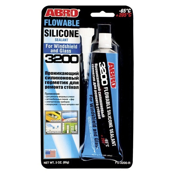 ABRO Герметик силиконовый проникающий для ремонта стёкол 85 гр FS-3200-R