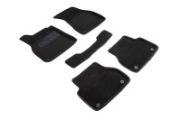 Ворсовые 3D коврики Audi A7 II 2018-н.в. черные (комплект) SEINTEX 93009