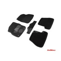 Ворсовые 3D коврики FORD FOCUS III АКПП 2011-2015 (Черные) комплект SEINTEX 83437