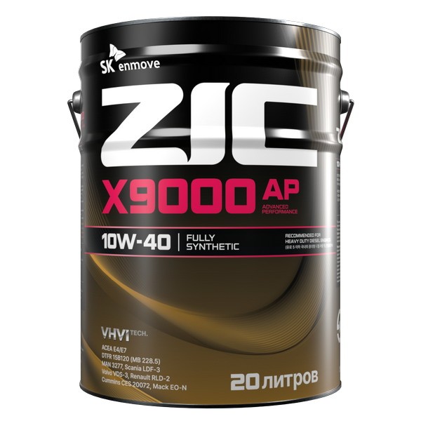 Масло моторное ZIC Х9000 10W-40 AP E4/E7 (20л) 192687