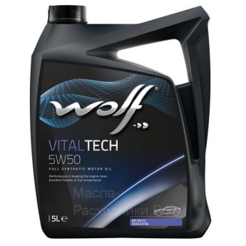 WOLF VITALTECH 5W-50 A3/B4 SN/CF Масло моторное (5л) 8314728