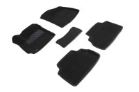 SEINTEX Ворсовые 3D коврики KIA SOUL III черные (комплект) 92643
