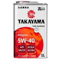Масло моторное TAKAYAMA Adaptec 5W-40 SN/CF (1л) (ЖБ) 605586